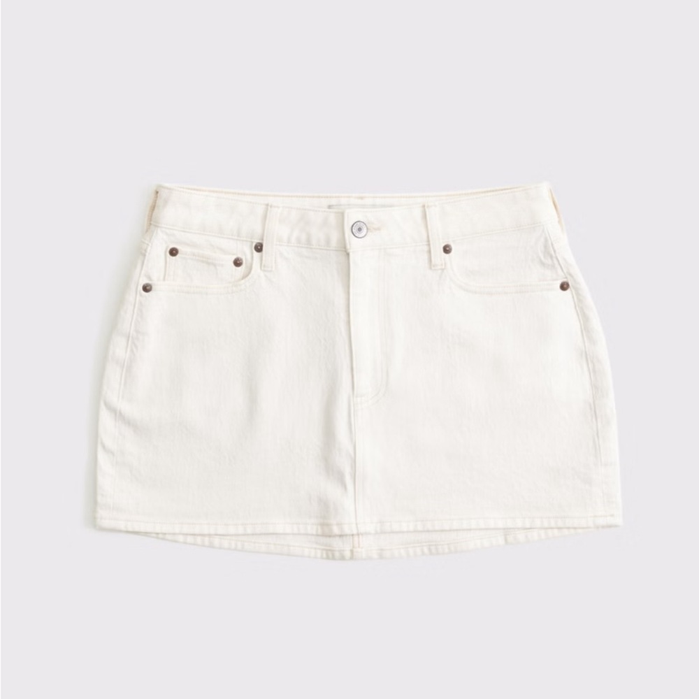 Classic White Denim Skirt